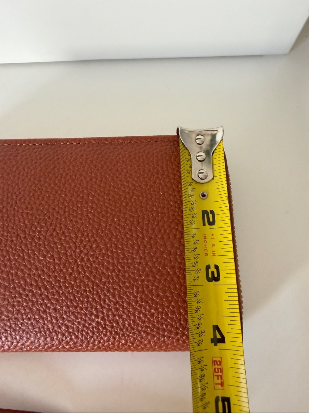 Brown Pebbled Faux Leather Zip Around Wallet Wristlet Clutch Organizer - Picture 6 of 6